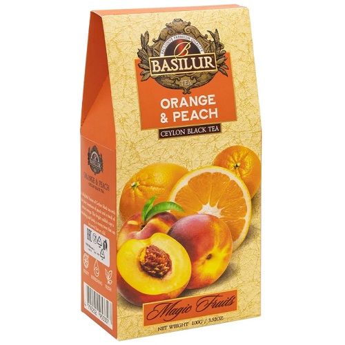 Basilur чай черный Апельсин и персик, 100 гр